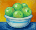 Green Apples 2003, an oil painting by Ruth Councell